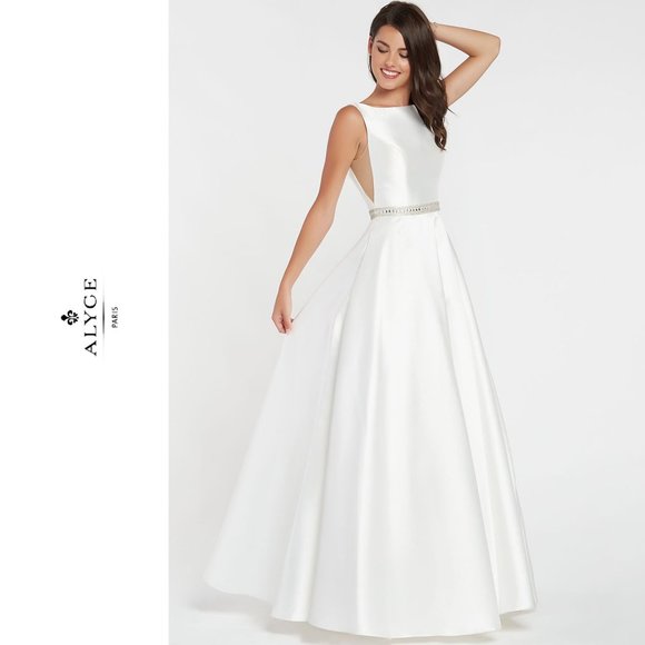 Blush Pink Ball Gown, Alyce 60113 Prom Dress - Picture 6 of 8